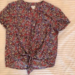 J.Crew Short Sleeve Button Front Floral stop